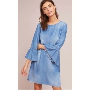 Anthro Cloth & Stone Flutter-Sleeve Tunic Dress